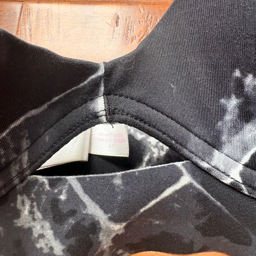 Victoria's Secret PINK Bonded Push-Up Bra Marble Print Women Medium Black White